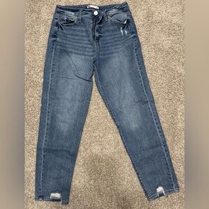 SO Blue Skinny Jeans with Casual Distressing